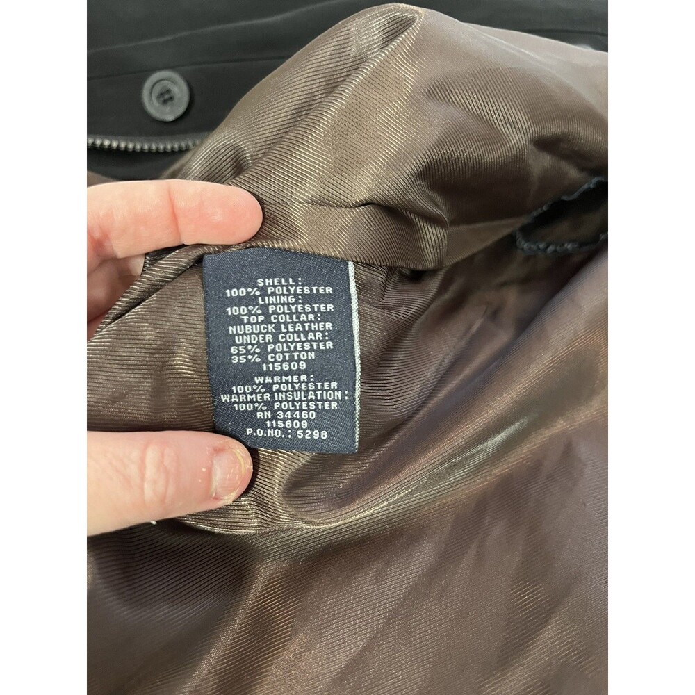 London Fog Men’s Black Zip Coat XL Reg w/ Removable Liner & Nubuck Collar - Picture 15 of 16